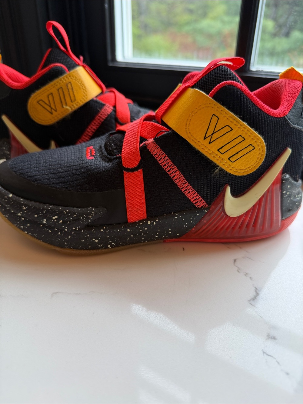 Nike Kids Black, Red & Yellow Basketball Sneakers